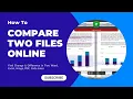 Compare Two Files Online Compare Two Doc Excel PDF Image TXT and Code Files to find difference