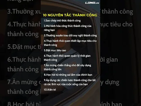Các nguyên tắc thành công | Phạm Thành Long