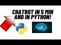 How to make a simply A I chatbot in 5 minutes in python