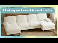 U shaped Sectional Sofa for Living room basement Fabric Couch DIY Unboxing Installation Review