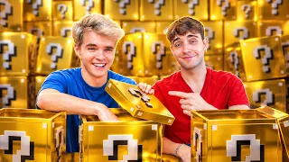 Abriendo 100 LUCKY BLOCKS en la Vida Real!
