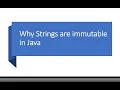 Why String are immutable in Java Advantages