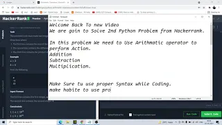 HackerRank Solution Arithmetic Operators hackerRank Python