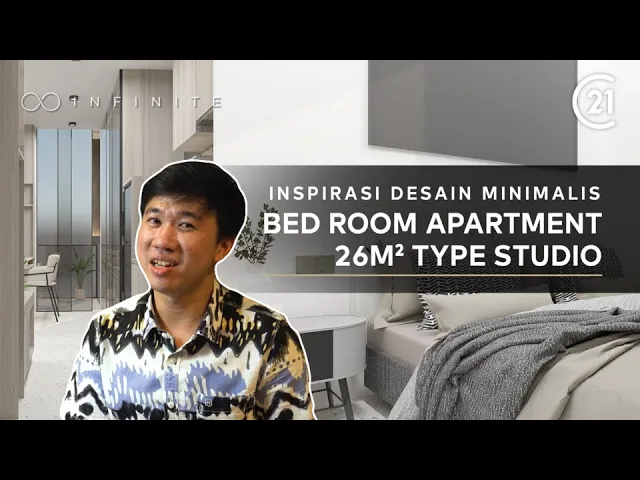 DESAIN INTERIOR MINIMALIS APARTEMEN STUDIO 26M2 | #InfiniteC21