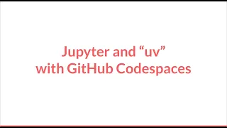 Jupyter and Codespaces