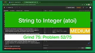 String to Integer atoi Problem Leetcode - Java Grind 75 Coding Series