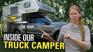 Inside Our 8.5-foot Truck Camper (Emily & Clark’s Road Trip Ep. 1)