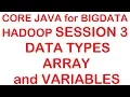 Data types Variables and Array - Core Java for Tutorial