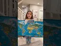 Sierra finds very informative ways to teach Rhia world map continents oceans animals and more