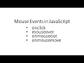 Lecture 18 Mouse Events in JavaScript