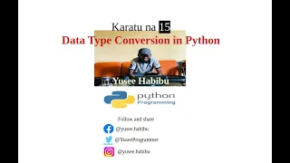 Karatu na 15 Data Type Conversion in Python