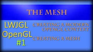 3D Graphics with Java and LWJGL 3 Mesh and Context Creation