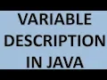 Variable Description in Java