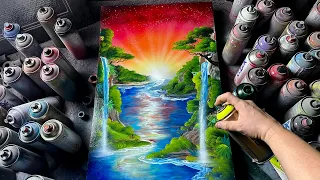Sunset Sanctuary - SPRAY PAINTING ART By Skech