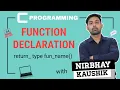 Function Declaration In C Full Lecture In Hindi By Nirbhay Kaushik