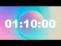 1 Hour 10 Minute Timer with Alarm Full Screen Minimalist Countdown - ClockUnit