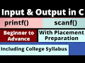 Input and Output in C Language printf and scanf functions in C language C for Beginners
