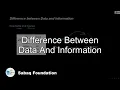 Difference between Data and Information Computer Science Lecture Sabaq pk