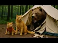 Download Lagu Mama Cat and Kitten Go Camping and Get Attacked by Giant Bear in the Forest