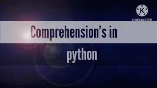 Comprehension s in python