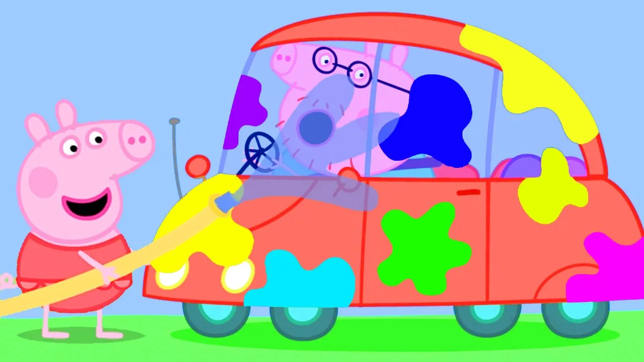 Car Wash with Peppa Pig and Her Family | Peppa Pig Official Family Kids Cartoon