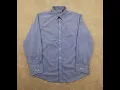 IZOD Men s Button Up Shirt Large Regular Long Sleeve Light Blue White Check 0266