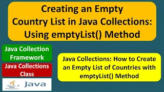 Creating an Empty Country List in Java Collections Using emptyList Method