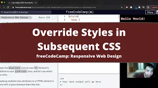 Override Styles in Subsequent CSS Basic CSS freeCodeCamp tutorial