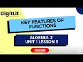 Algebra 2 Unit 1 Lesson 5 Key Features of Functions
