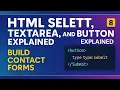 HTML Forms in Real Life Label Select Textarea Button Tags Day 8 with Real Examples