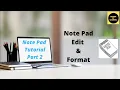 Notepad Tutorial Part 2