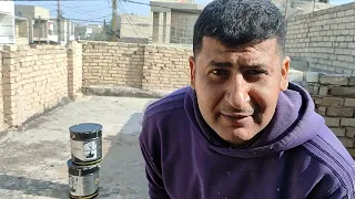 جعفرللعوازل ٢٢  ٠٧٩٠٢١٩٥٣١٦ تعلم معي حمايه سطح بيت زفت بارد عراقي فوق زفت حار يابس حمايه مؤقته لفترة دندنها