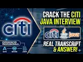 Citi Bank Java developer Interview Question for 5 Experienced Professional