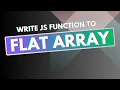 Frontend Master explains how to flatten array in Javascript Array flat JS interview