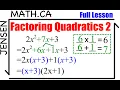 Factoring Quadratics 2 a is not 1 math 10 jensenmath ca