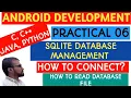 ANDROID DEVELOPMENT PRAC 06-SQLITE DATABASE CONNECTION LOGIN AND REGISTRATION APP IN ANDROID STUDIO