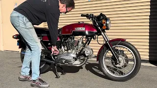 1974 Ducati 750 GT - cold start