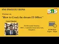 Webinar on How to Crack the dream IT Offers SNS Institutions Coimbatore