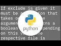 Python tarfile and excludes