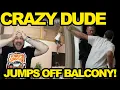 Tough Guy Jumps Off Balcony And Then Punches Cop INSANE BODYCAM