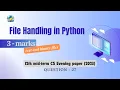 Question - 27 Class 12th 2023 CS mid-term Paper evening session Text file handling in Python