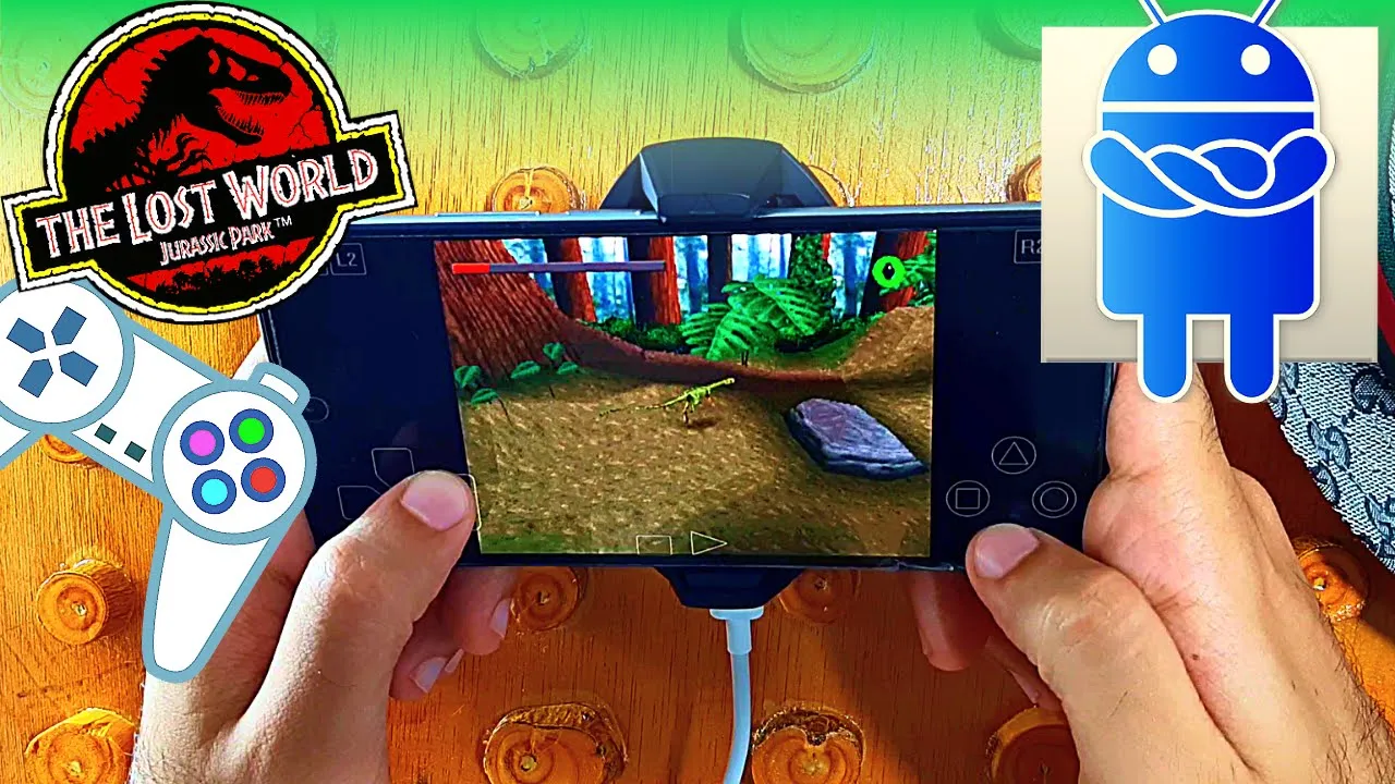 The Lost World Jurassic Park - PS1 Emulator Android Gameplay (ePSXe) - APK For Mobile - 2022