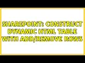 Sharepoint Construct dynamic HTML table with rows