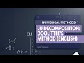 LU Decomposition Method Doolittle s Method with Solved Example Numerical Method in English