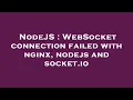 NodeJS WebSocket connection failed with nginx nodejs and socket io