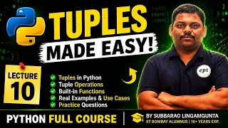 Python Tuples Tutorial Tuple Operations Built-in Functions in Python Lecture 10