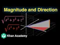Magnitude and direction of position vectors in 3D Vector Algebra Grade 12 Math Khan Academy