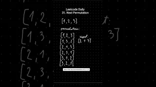 LeetCode Daily in 60 seconds 31 Next Permutation