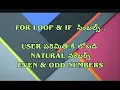 Flowchart For Loop I IF Condition Natural Numbers Even Numbers Odd Numbers Programming