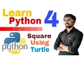 Learn python programming - 4 Turtle square using turtle Shell vs script Eng-Hindi